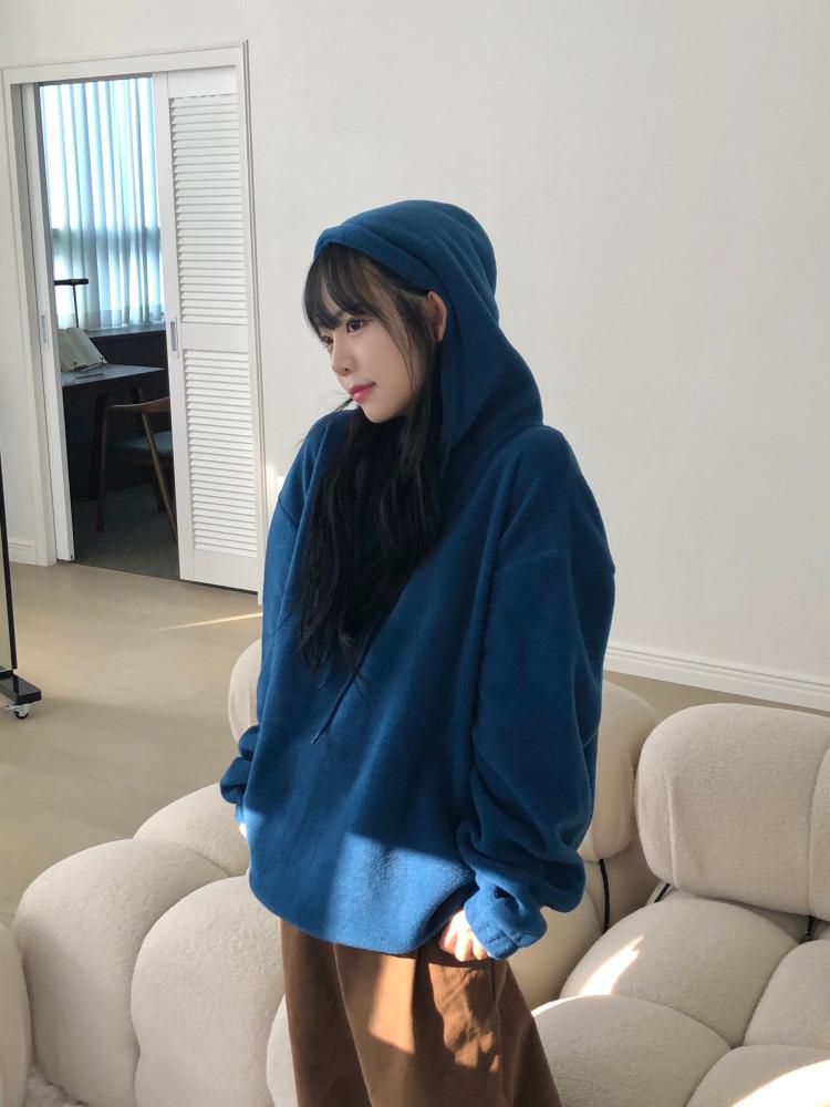 Somnium hood-T 솜니엄 폭닥 도톰 오버핏 쿨톤 파란색 블루 남자 여자 후드 티