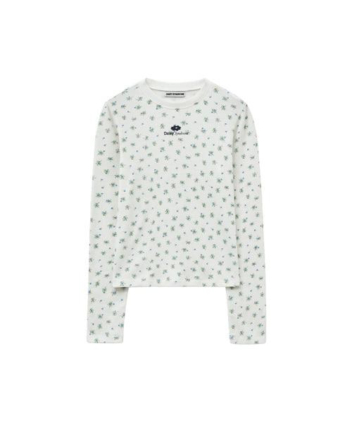FLOWER WAFFLE TEE white