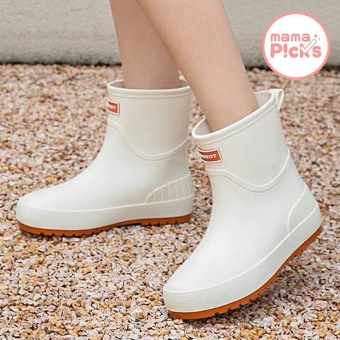 마마픽스 여성 첼시 장화 레인부츠, 250, 화이트