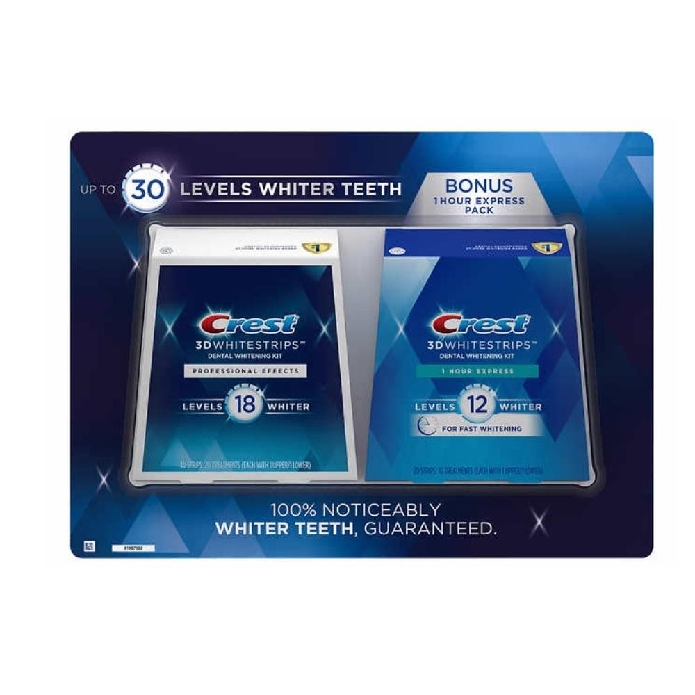 크레스트 3D 화이트닝 치아 미백 스트립 60개 Crest WhiteStrip