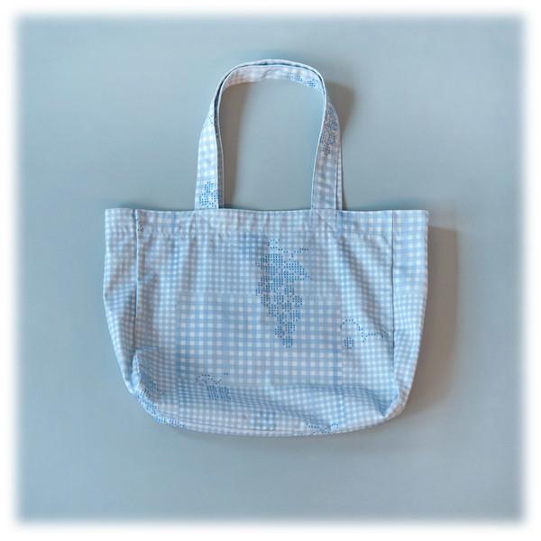 GRAPE CHECK ECO BAG (BLUE)