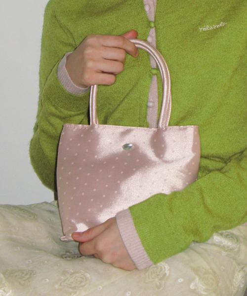 DOT SATIN MINI TOTE BAG PINK