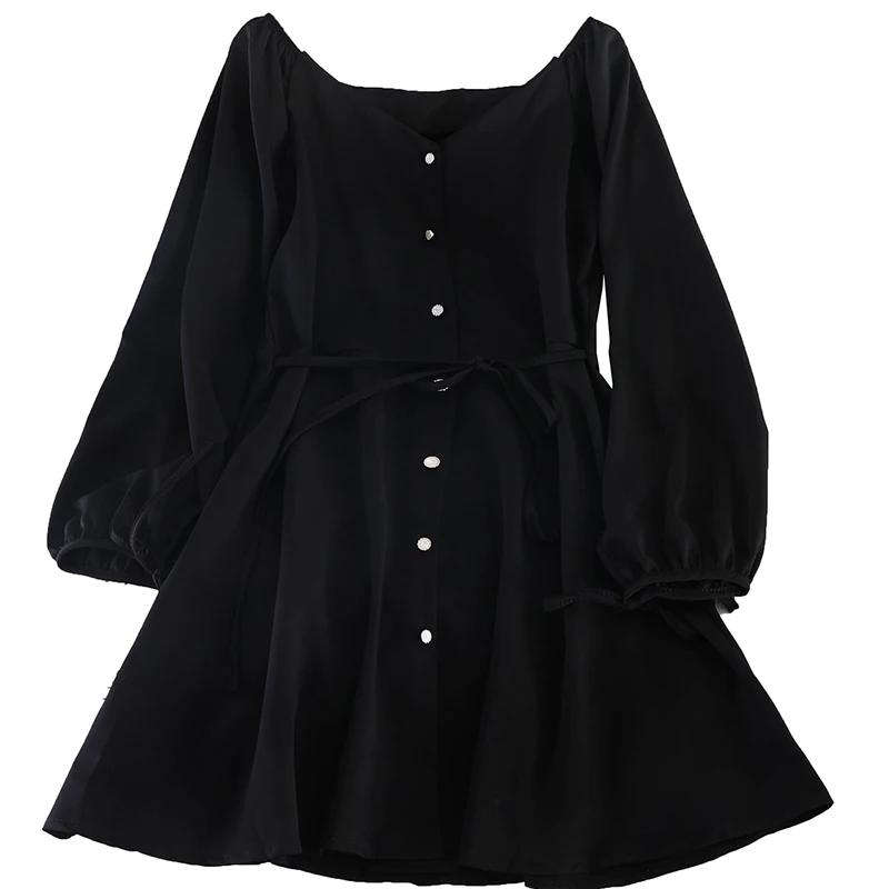 심플한 v넥 스트랩 쉬폰 공주 티 파티 달콤한 로리타 드레스, 빈티지 나비 매듭 하이 웨이스트 빅토리아 카와이 소녀 드레스