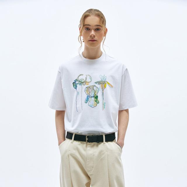 Tシャツ・カットソー AEAE FLASHED CATS EYE CROP TSHIRTS OATMEAL A232WTS20OM AEAE] FLASHED CATS EYE CROP T-SHIRTS [OATMEAL] 正規品 韓国