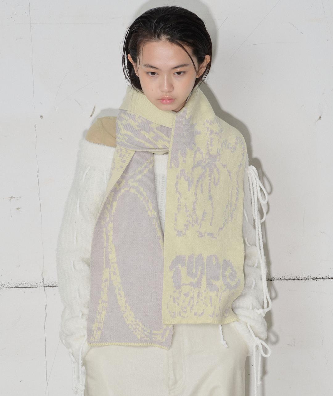 Two Tone Graphic Muffler [Light Green]