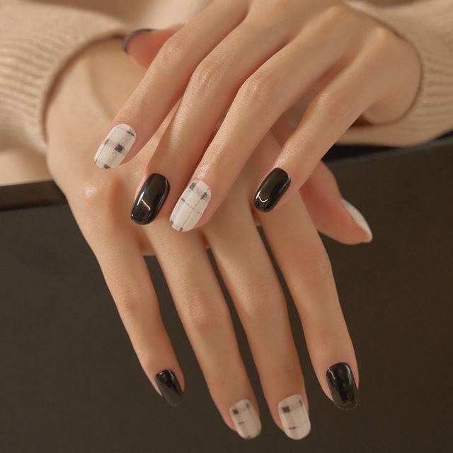 [겨울신상] 앙고라 체크 니트 붙이는 젤네일