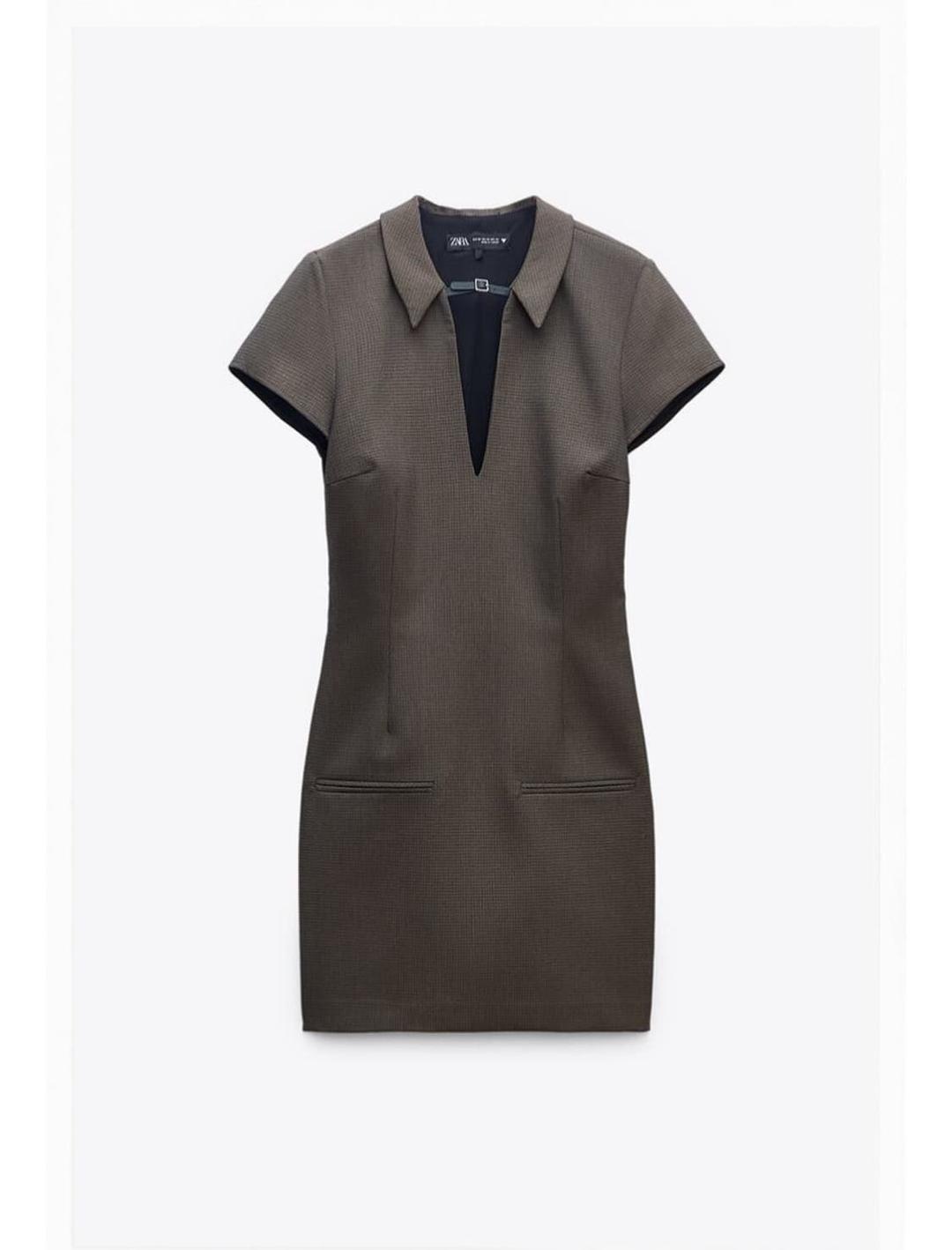 자라 zara 체크 숏 원피스 다크 브라운 xs | 후루츠패밀리