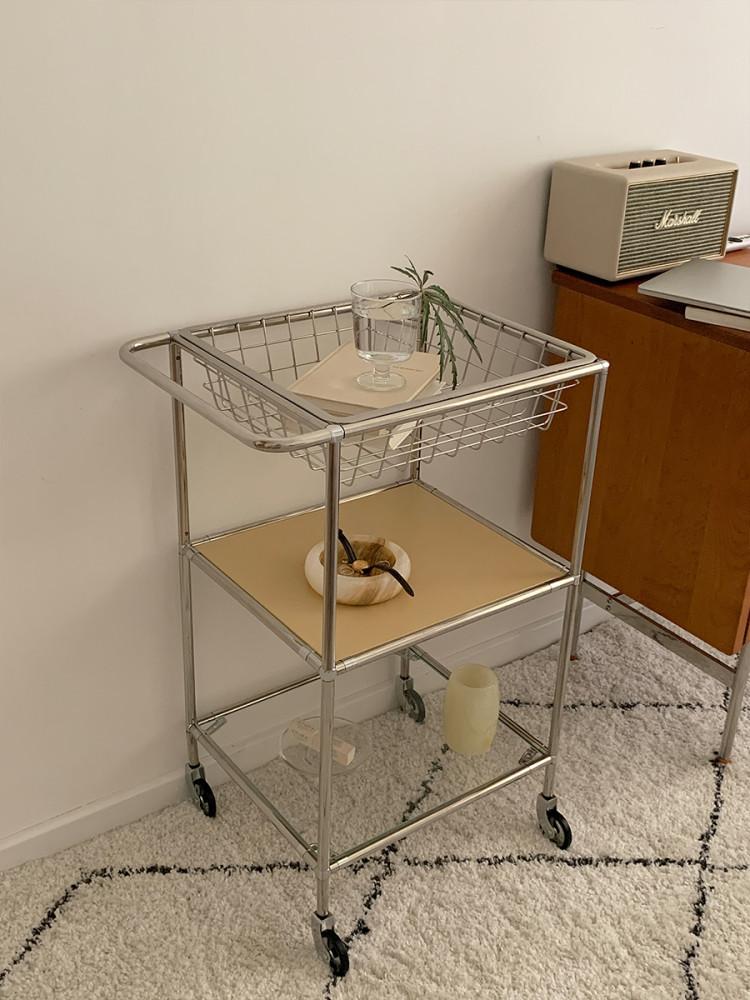 미드센츄리 모던 이동식 트롤리 모듈 선반 수납함 무빙웨건 철제카트 모듈가구 스토리지 카트