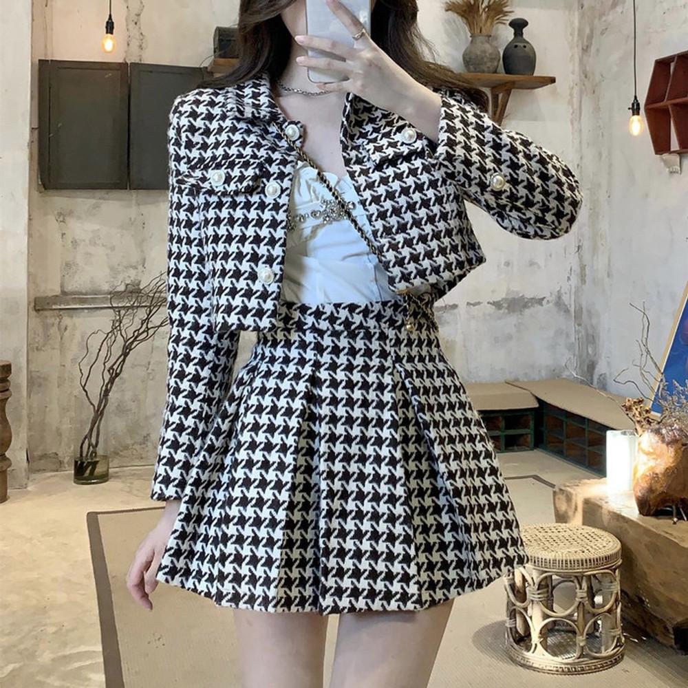 [ 존예 ] 하운드 트위드 set