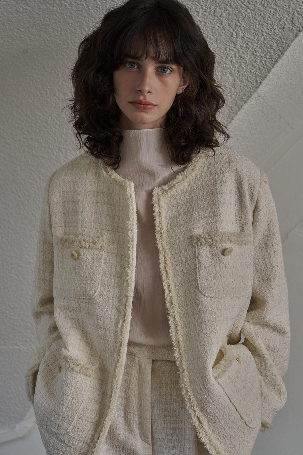 Salt tweed jacket_ivory