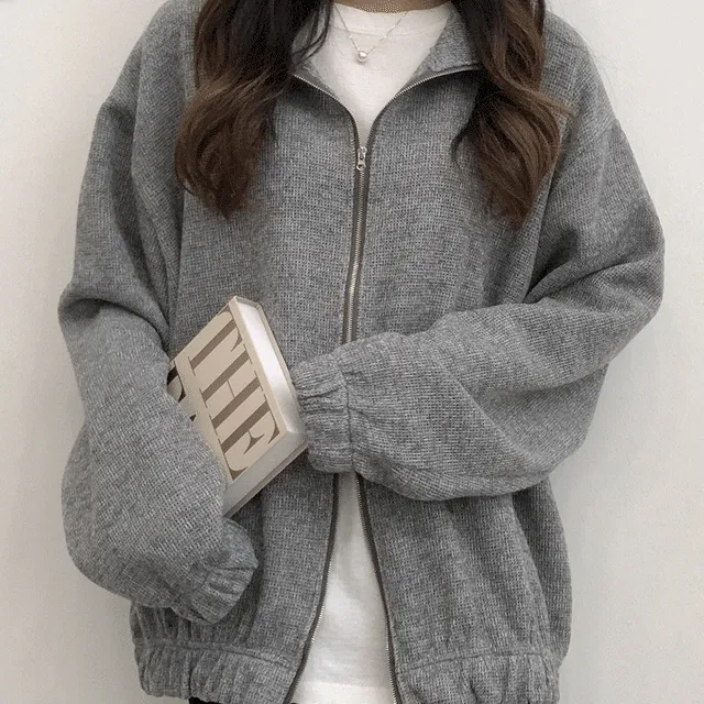 [남녀공용!] 와플 투웨이 니트 집업 (4color)