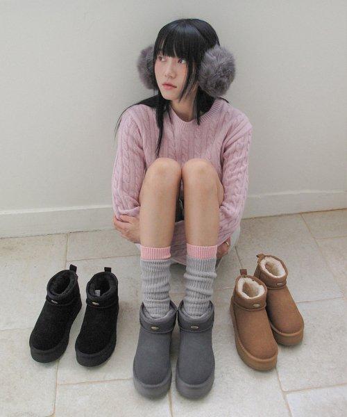 스모어 소가죽 플랫폼 미니 어그부츠[n6110]_3color