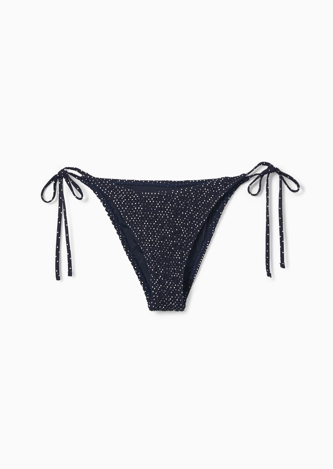 SMOCKED DOT TRIANGLE BIKINI BRIEF NAVY
