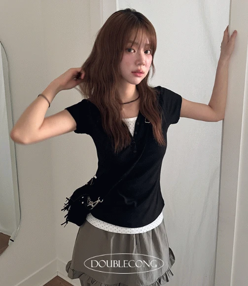 [슬림핏/여름반팔/기본티추천]레트로 브이넥 반팔티(5colors)