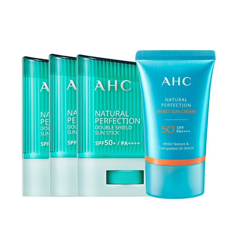 AHC 내추럴 퍼펙션 선스틱 14g 3개+모이스트 선크림 50ml