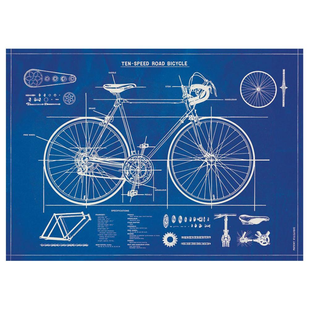 [카발리니][CAVALLINI] WRAP/POSTER - BICYCLE BLUE PRINT / 카발리니 포스터 (50x70)