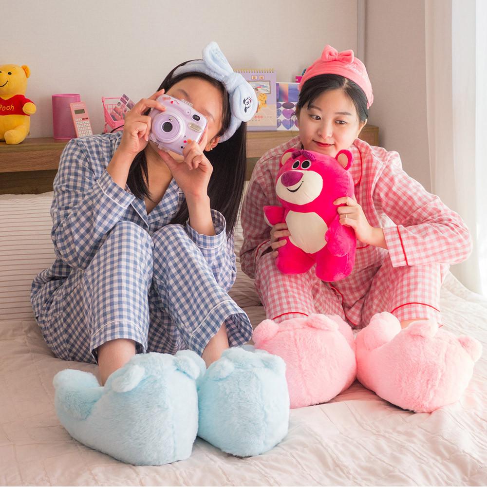 바나나빌딩 곰인형 슬리퍼 바나나베어 털 실내화 겨울 거실화 푹신한 캐릭터 여성