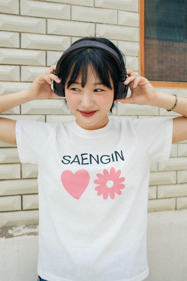 Flower heart tshirts - Ivory