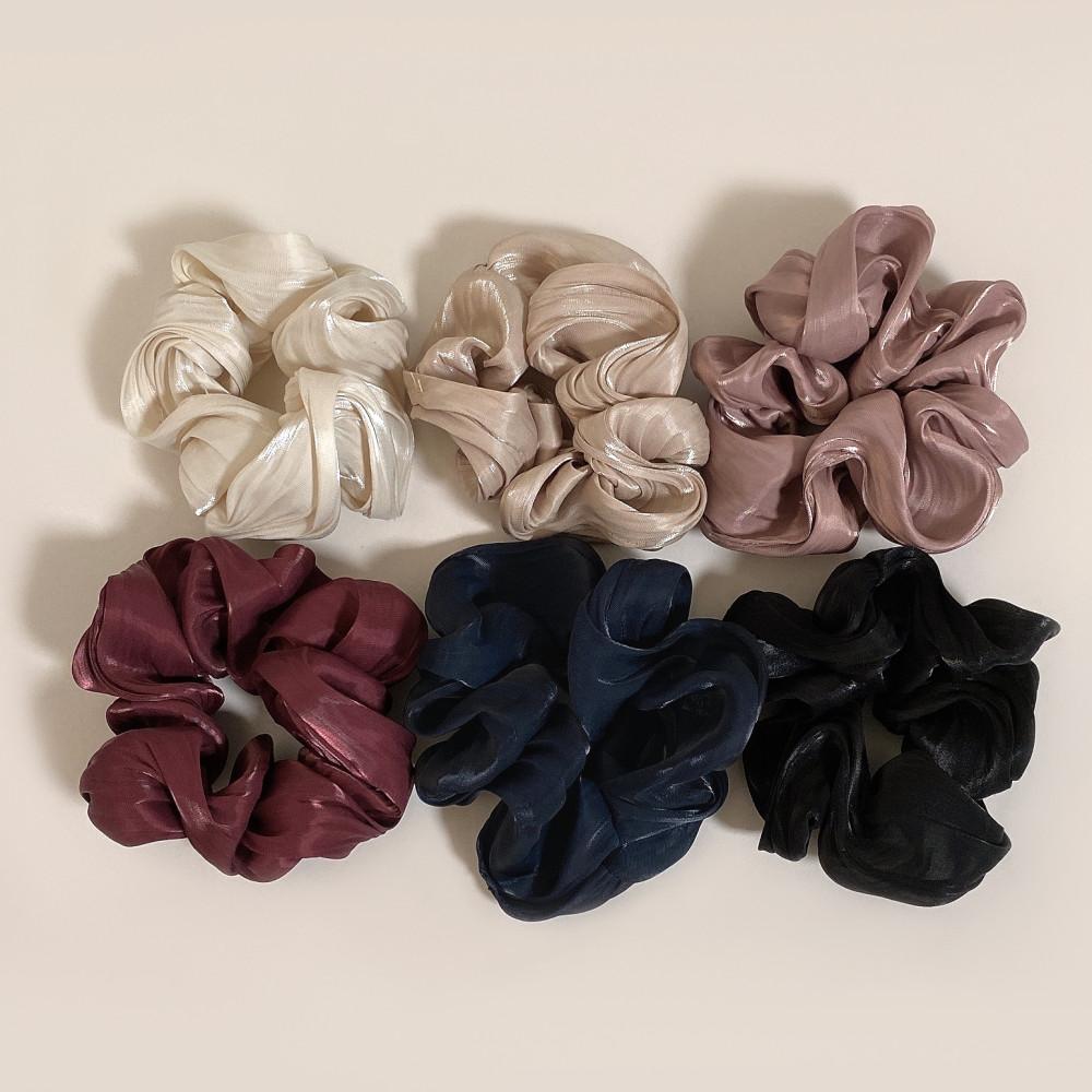 [국내제작] 새틴 실크 곱창 머리끈 / 6color