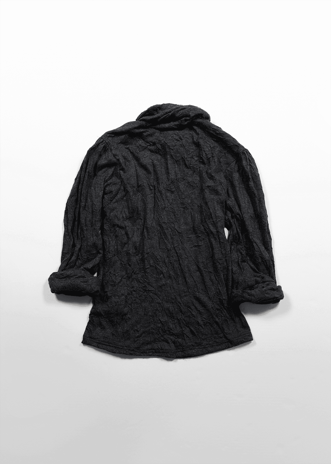 CRINKLED TWIST SLEEVE - BLACK