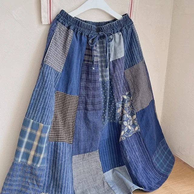 보브 패치데님 스커트