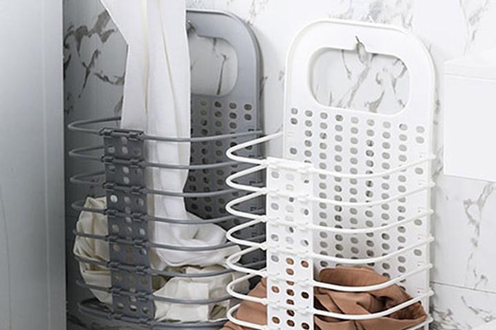 접이식 벽걸이 부착형 다용도 세탁 빨래바구니 2color