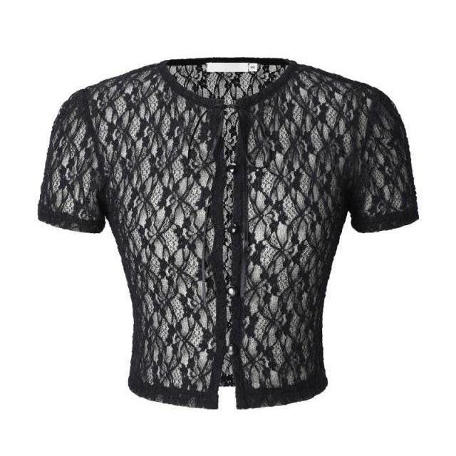 쓰리타임즈 로맨틱 레이스 가디건 반팔