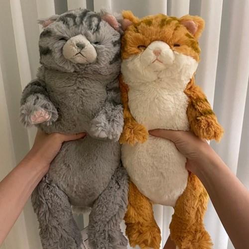 무릎인형★잠자는 쓰야쓰야 줄무늬 고양이