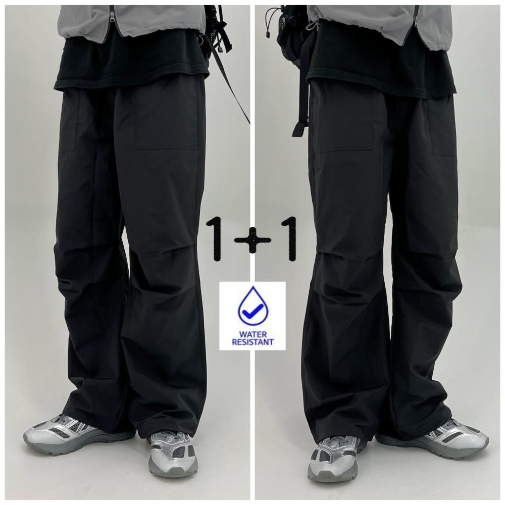 1+1 고프코어 파라슈트 벌룬 와이드 팬츠 나일론 조거 바지