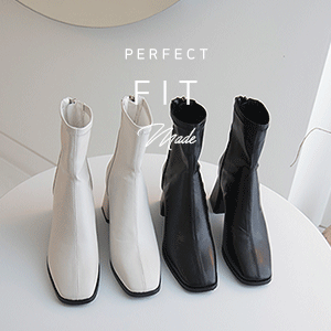 [제작] 발편한 삭스부츠 스퀘어 통굽 스판 앵클부츠 로레나