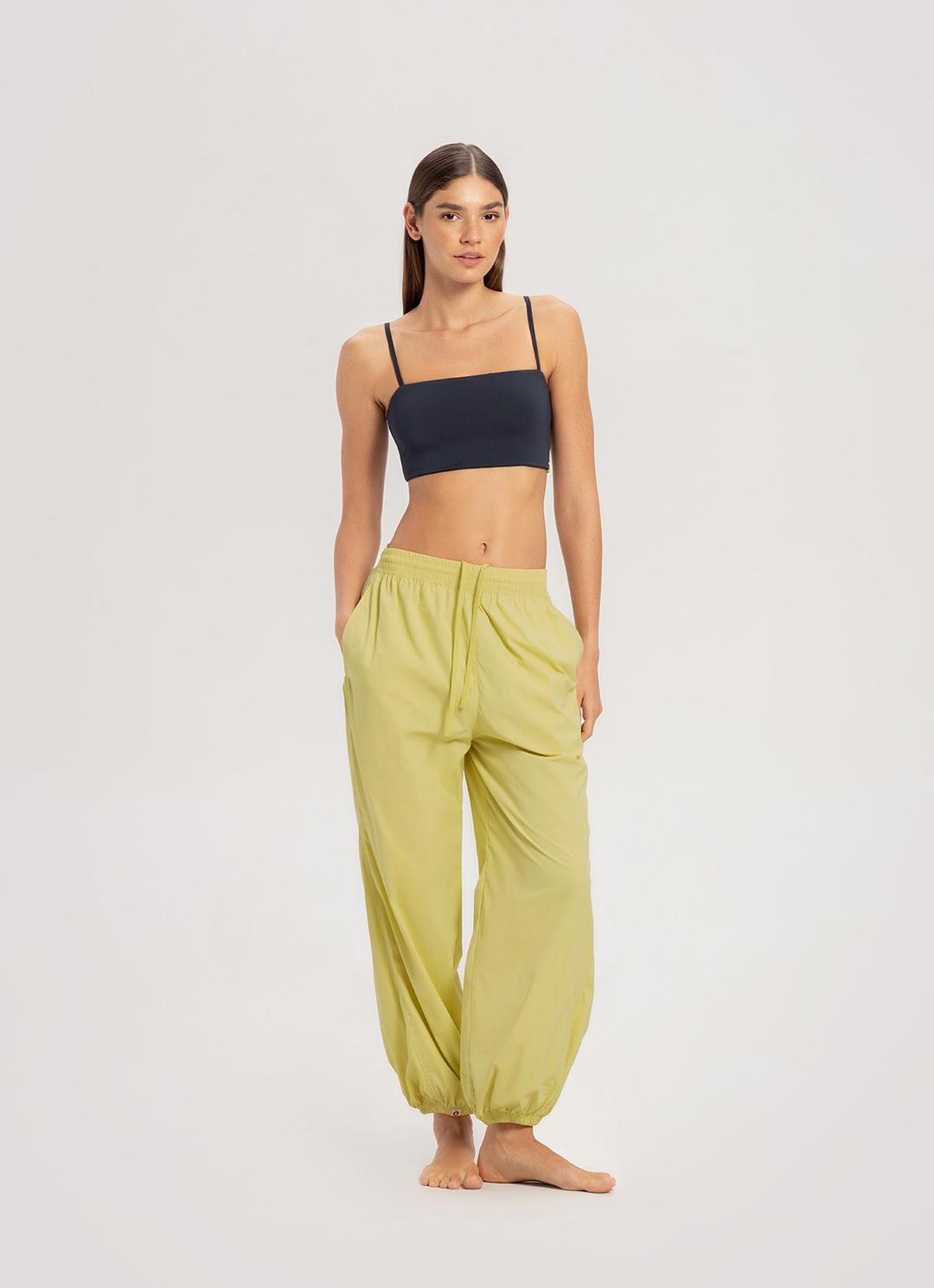 Diagonal jogger pants (Nylon ver.)_Muted Lime