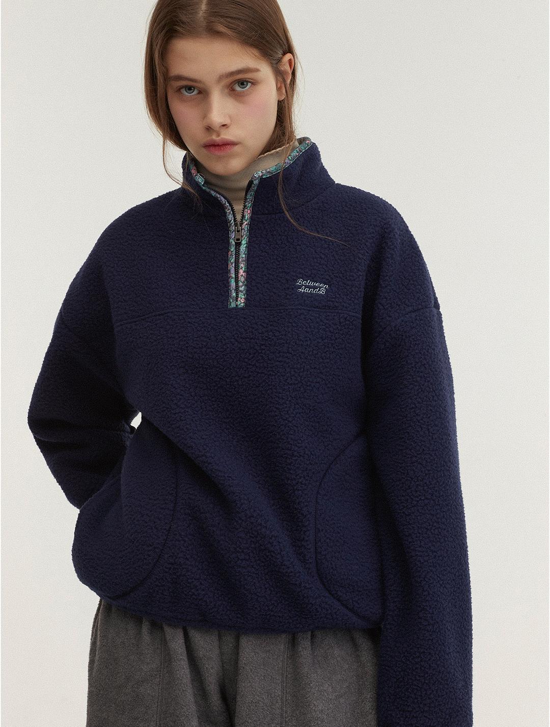 하프집업 플리스 아노락 [네이비]