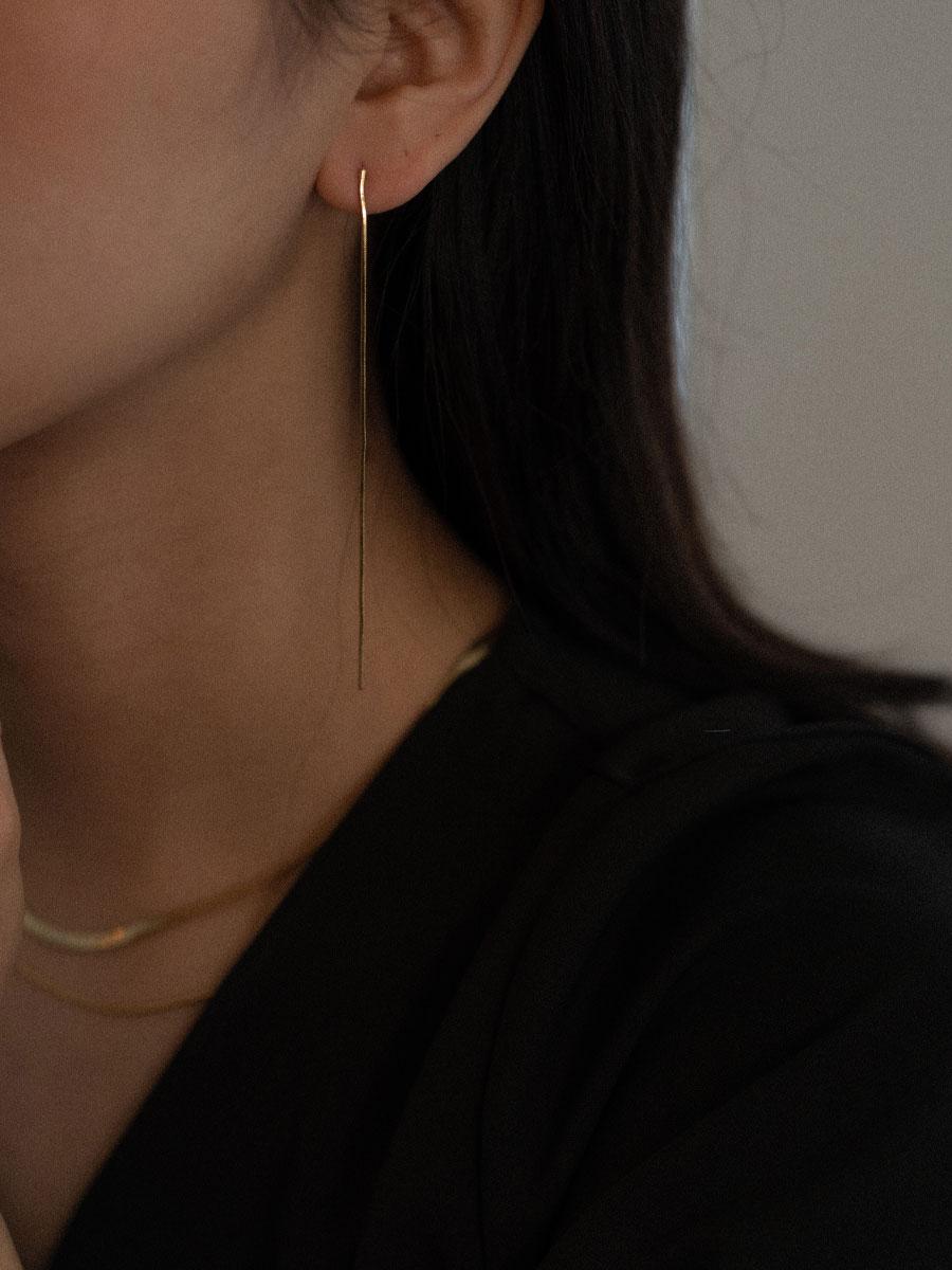 슬림 롱 드롭 귀걸이