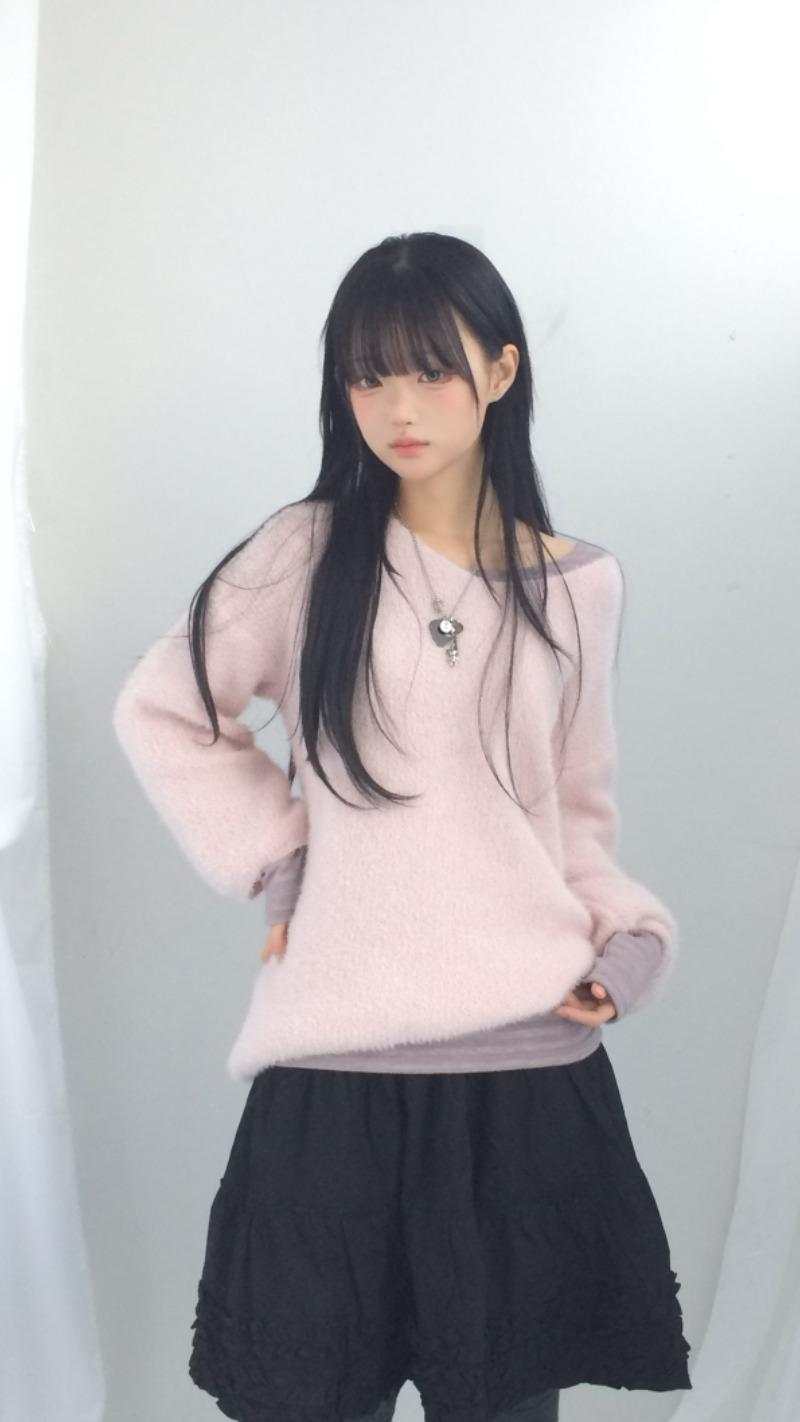 (4 C ᵒ l o🅡) 앙고라 터치 브이넥니트