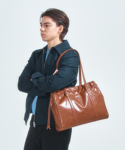 트로우스트링 토트백, 브라운