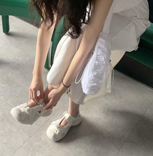 고프코어* 어글리 스트랩 버클 통굽 샌들 운동화 [2color] _디코럼