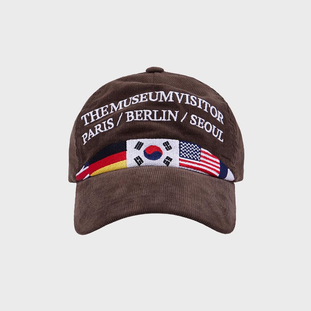 FLAG STITCHED CORDUROY BALLCAP (BROWN)