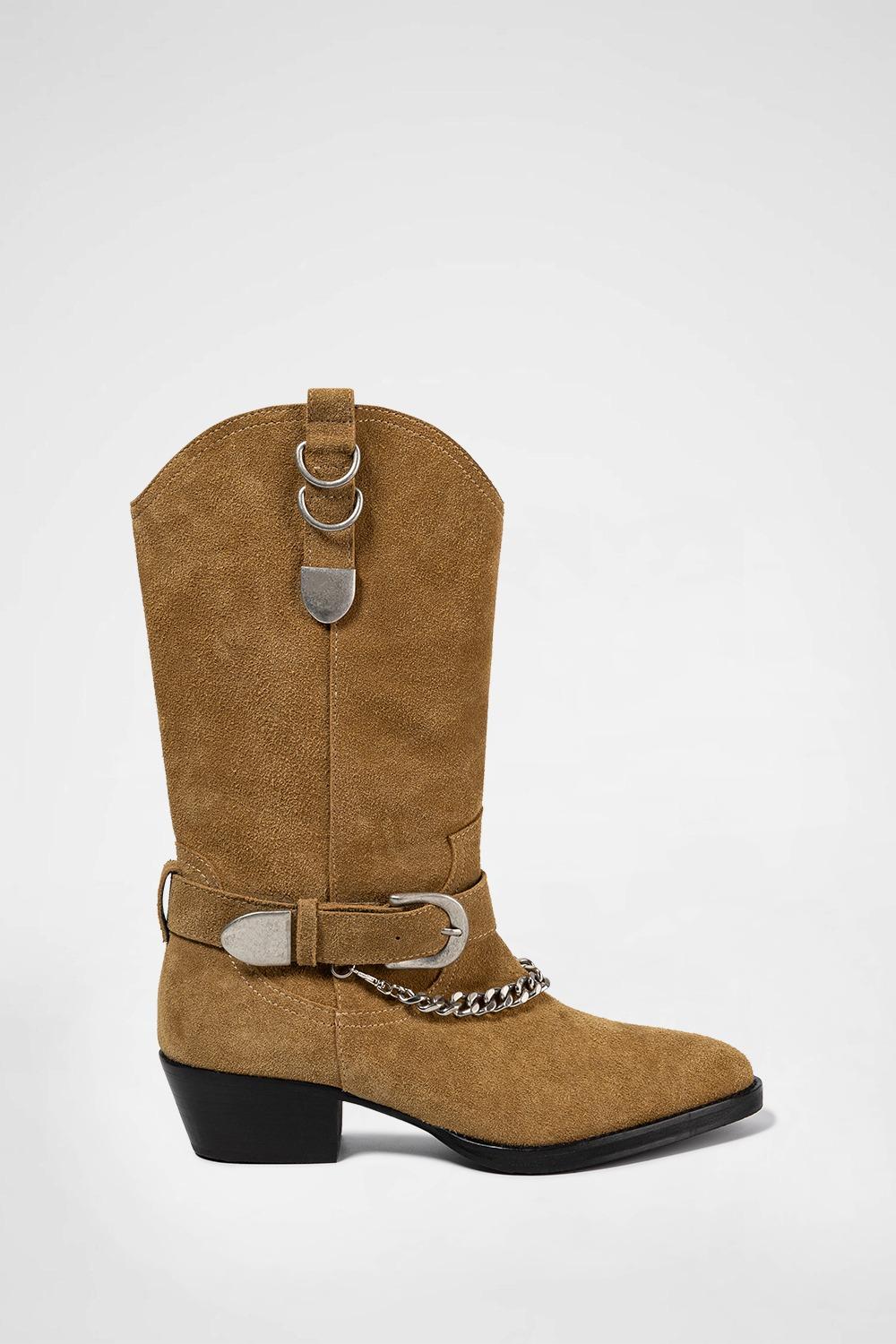 DIDI CHAIN WESTERN BOOTS / CAMEL