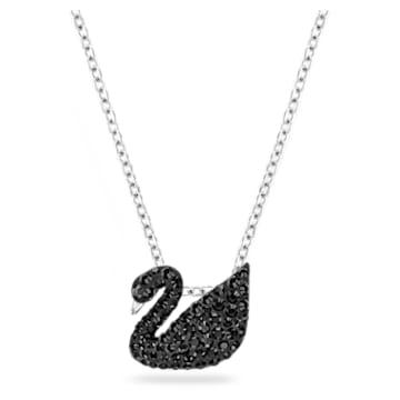 Swarovski Iconic Swan 펜던트, 스완, 스몰, 블랙, 로듐 플래팅