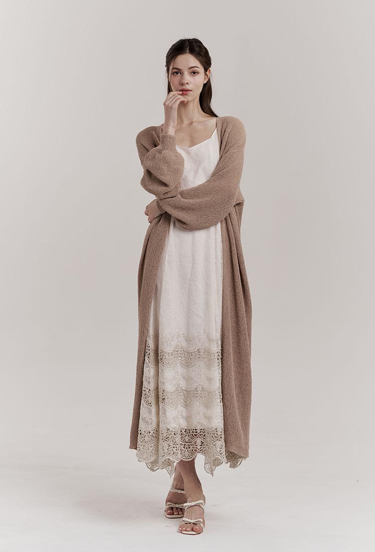 Zoe Knit Long Cardigan (Cocoa)