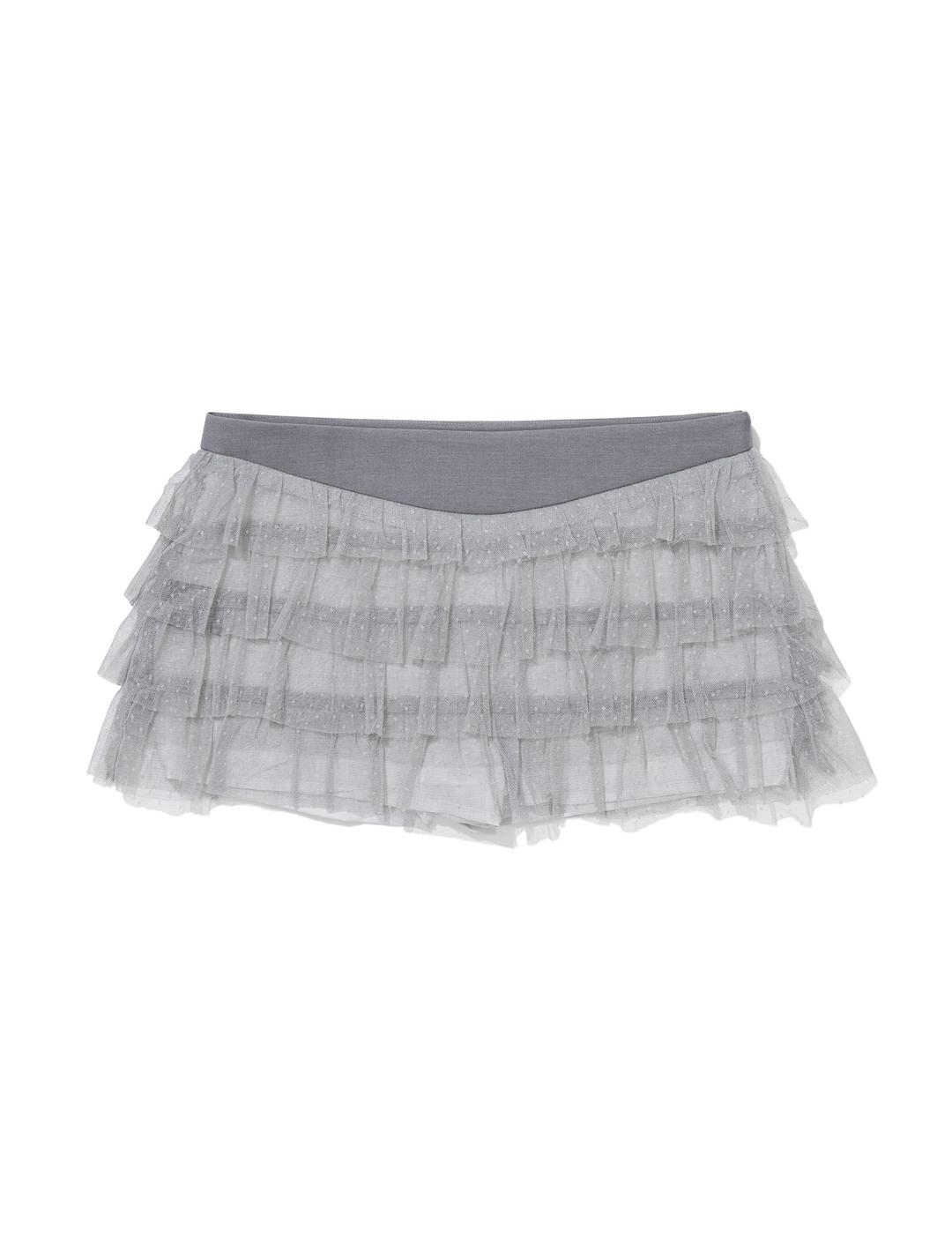 DOT MESH CANCAN SKIRT(GREY)