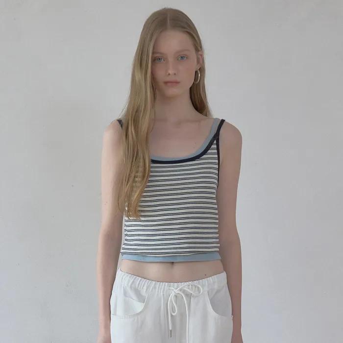 stripe camisole (navy)