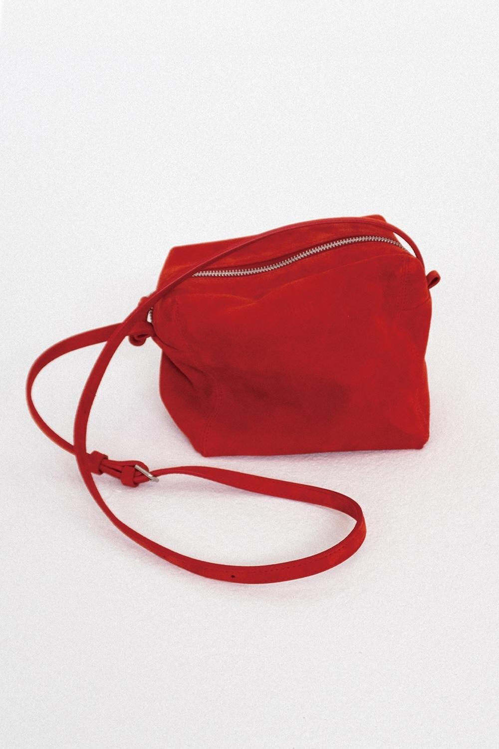 SUEDE PICNIC BAG RED