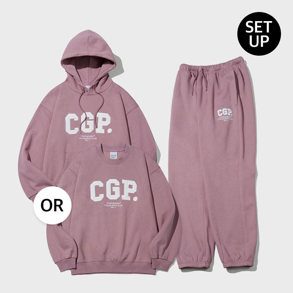 [SET] (맨투맨 OR 후드 선택) CGP 아치 로고 트레이닝 셋업_인디핑크