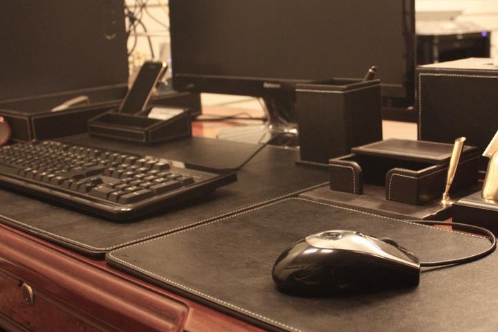 고급 가죽 블랙 데스크매트 책상매트 마우스장패드 3sizes