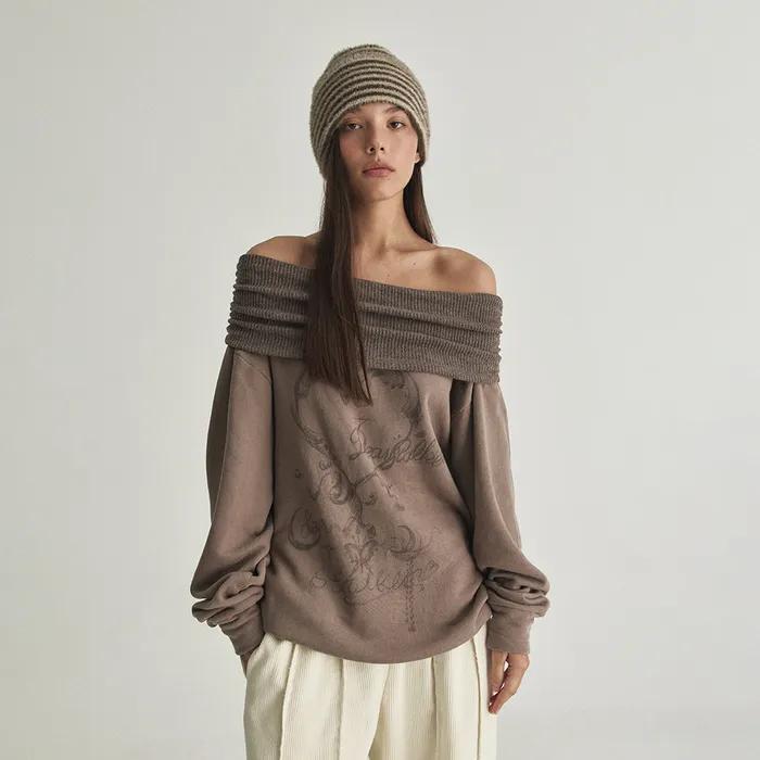 SION HEART OFF-SHOULDER MTM - MOCHA