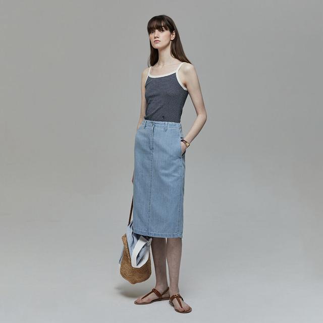 【AAKE】COCO CORDUROY MIDI SK AAKE】COCO CORDUROY MIDI SK Front Open Slit Corduroy Midi