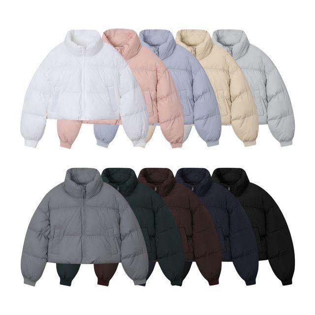 [오리털/웰론 선택] 숏 크롭 스트링 하이넥 패딩 점퍼 자켓 (10 color) 오리털패딩 덕다운패딩 웰론패딩 숏패딩 크롭패딩 하이넥패딩 스트링패딩 패딩점퍼 겨울
