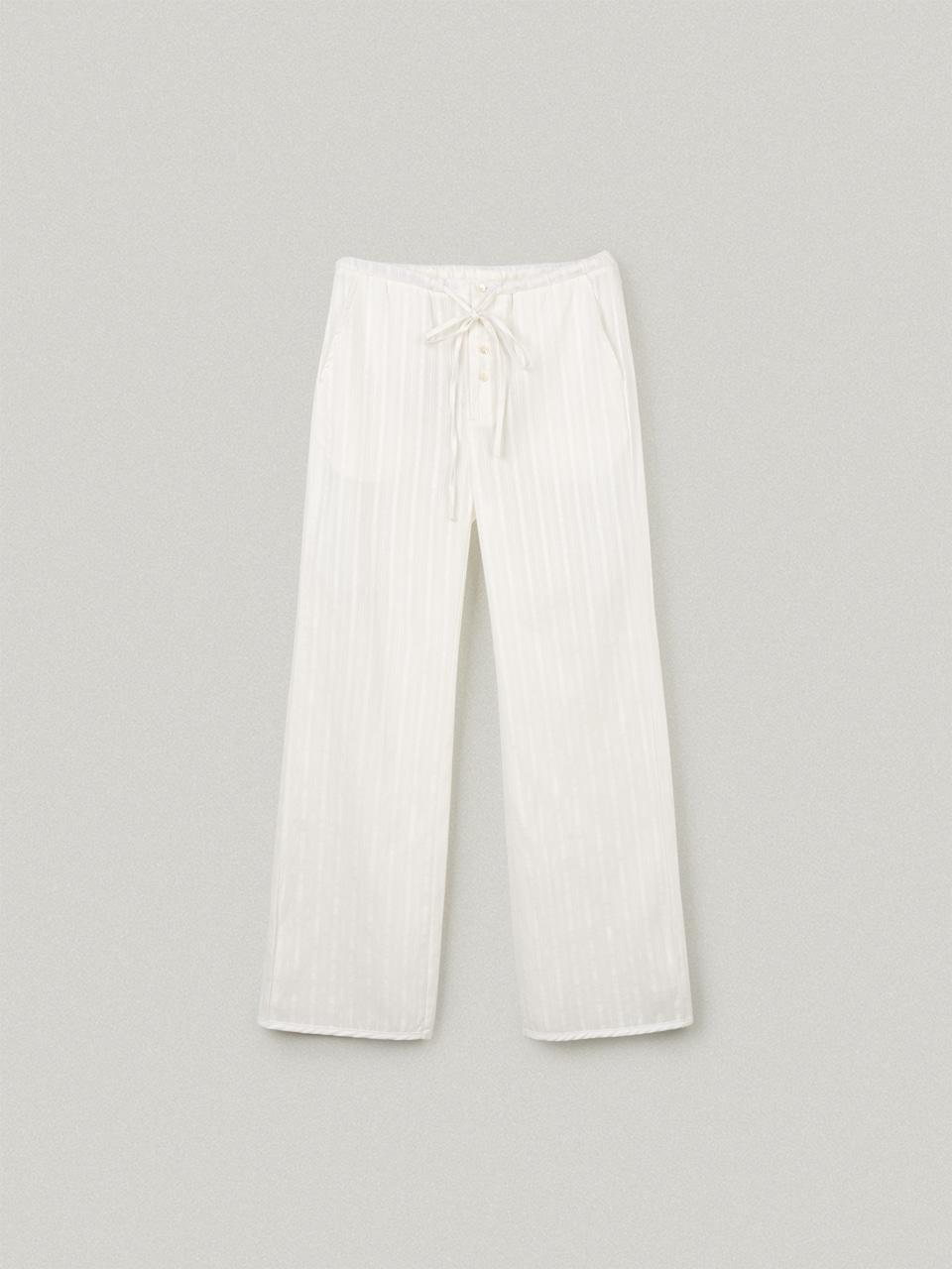FEUILLE BOOTS CUT PANTS - WHITE푀유 부츠컷 팬츠