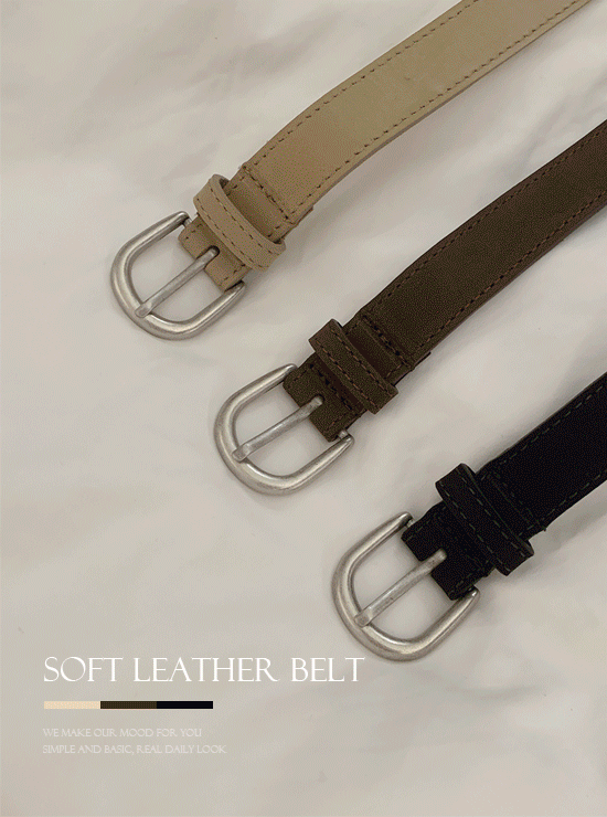 언더비 소프트 레더 belt (3 color)